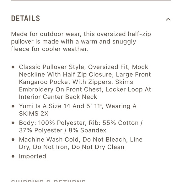 NWT SKIMS Teddy Pullover in Espresso 2X - SOLD OUT ONLINE - Picture 5 of 10